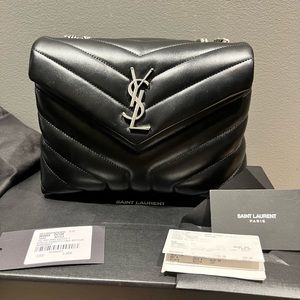 YSL LOULOU SMALL CHAIN BAG IN QUILTED "Y" LEATHER